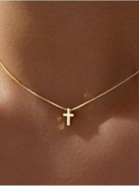 NEW Gold Mothers Day Gift for Mom Cross Necklace for Women Dainty Religious